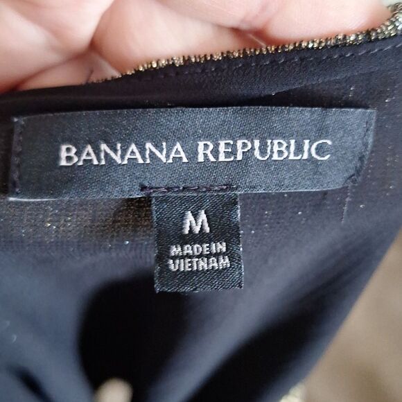 Banana Republic Shimmering Metallic Blouse Size M - Picture 7 of 9